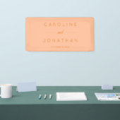 Modern minimalistisch script Peach Custom Wedding Spandoek (Beurs)