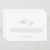 Modern minimalistisch script plat dank u kaart (Voorkant / Achterkant)