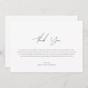 Modern minimalistisch script plat dank u kaart