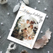 Modern Minimalistisch Script Prettig Kerstfeest 5  Feestdagenkaart