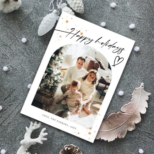 Modern Minimalistisch Script Prettig Kerstfeest 5  Feestdagenkaart