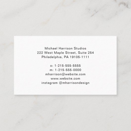 Modern minimalistisch script Professional Afsprakenkaartje (Achterkant)