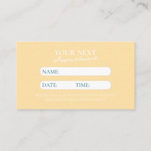 Modern Minimalistisch Script Professional Haarstyl Afsprakenkaartje (Achterkant)