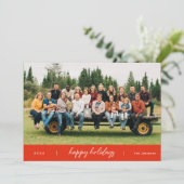 Modern minimalistisch script Red Christmas Feestdagenkaart (Staand voorkant)