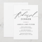 Modern minimalistisch script repetitie diner kaart (Voorkant / Achterkant)