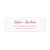 Modern minimalistisch script | Retouradres bruilof Etiket (Voorkant)