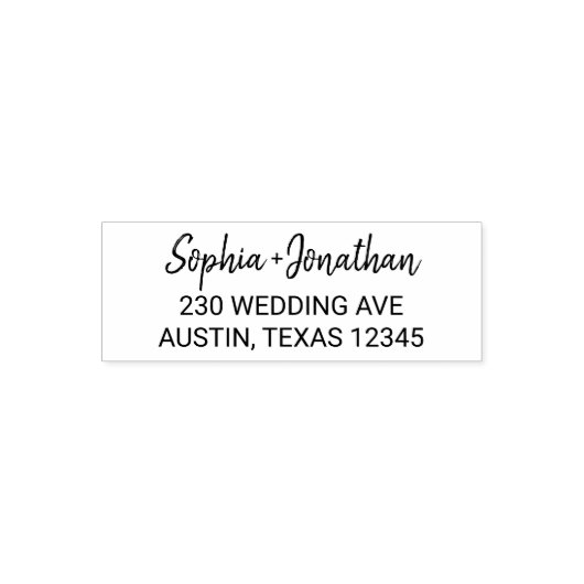 Modern minimalistisch script | Retouradres bruilof Zelfinktende Stempel (Design)