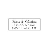 Modern minimalistisch script| Retouradres bruiloft Zelfinktende Stempel (Design)