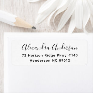 Modern Minimalistisch Script Retouradres Etiket