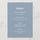 Modern minimalistisch script robuust blauw | Wedde Menu (Voorkant)