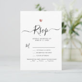 Modern Minimalistisch Script Roos Gold Wedding RSV RSVP Kaartje (Staand voorkant)