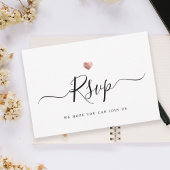 Modern Minimalistisch Script Roos Gold Wedding RSV RSVP Kaartje