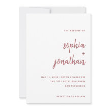 Modern Minimalistisch Script Roos Roze | Bruiloft