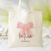 Modern minimalistisch script Roze strik Elegante b Tote Bag
