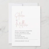 Modern minimalistisch script roze | Weddenschap Kaart (Voorkant)