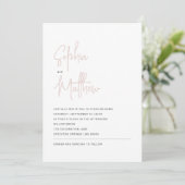 Modern minimalistisch script roze | Weddenschap Kaart (Staand voorkant)