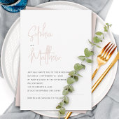 Modern minimalistisch script roze | Weddenschap Kaart