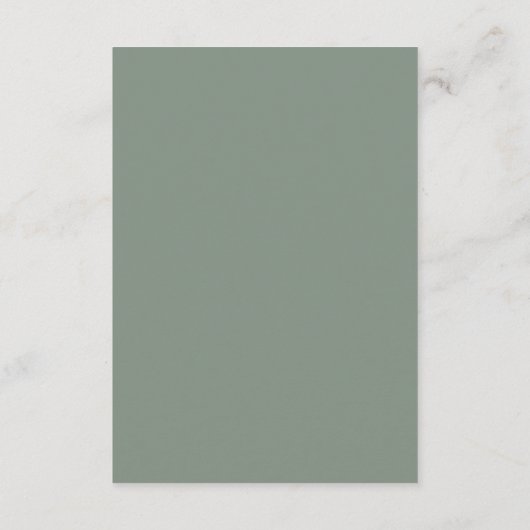 Modern minimalistisch Script Sage Green | Bijzonde Informatiekaartje (Achterkant)