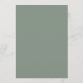 Modern minimalistisch Script Sage Green | Weddensc Menu (Achterkant)