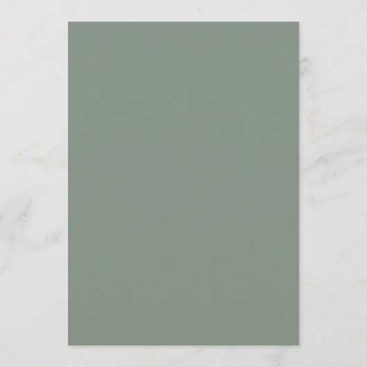 Modern minimalistisch Script Sage Green | Weddensc Menu (Achterkant)
