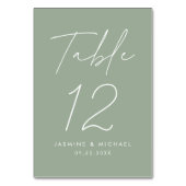 Modern minimalistisch Script Sage Green Wedding Kaart (Voorkant)