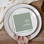 Modern minimalistisch script | Sage Green Wedding Servet