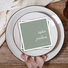 Modern minimalistisch script | Sage Green Wedding Servet