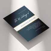 Modern minimalistisch script : Smaragdblauw bruilo Kaart