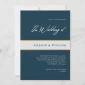 Modern minimalistisch script : Smaragdblauw bruilo Kaart (Voorkant)