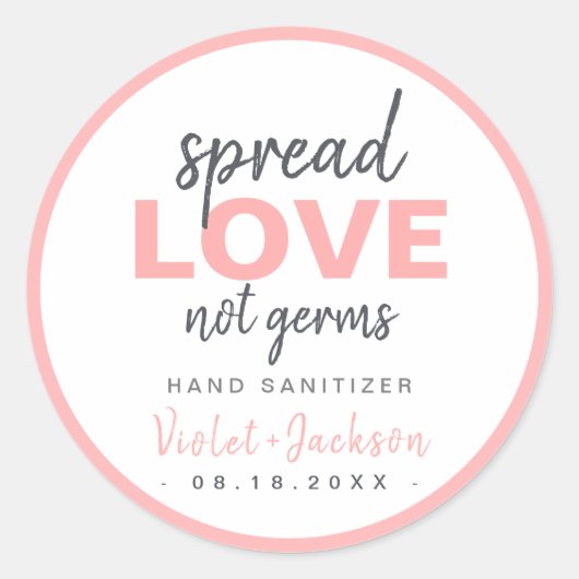 Modern minimalistisch script Spread Love Weddenour Ronde Sticker (Voorkant)
