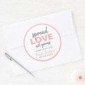 Modern minimalistisch script Spread Love Weddenour Ronde Sticker (Envelop)