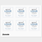 Modern minimalistisch script Spread Love Weddenour Vierkante Sticker (Vel)