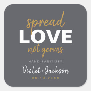Modern minimalistisch script Spread Love Weddenour Vierkante Sticker