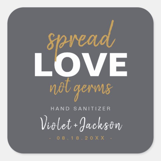 Modern minimalistisch script Spread Love Weddenour Vierkante Sticker (Voorkant)
