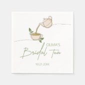 Modern minimalistisch script Tea Party Vrijgezelle Servet (Voorkant)