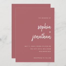 Modern minimalistisch script Terra Rosa | Weddensc Kaart