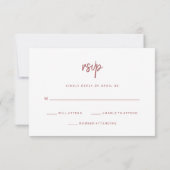 Modern minimalistisch script Terra Rosa | Weddensc RSVP Kaartje (Achterkant)