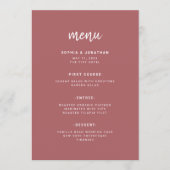 Modern minimalistisch script | Terra Rosa Wedding Menu (Voorkant)