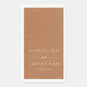 Modern minimalistisch script Terracotta aangepaste Servet