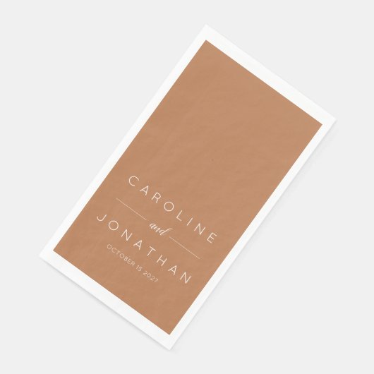 Modern minimalistisch script Terracotta aangepaste Servet (Hoek)