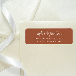 Modern minimalistisch script terracotta | Weddensc Etiket