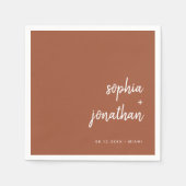 Modern minimalistisch script | Terracotta Wedding Servet (Voorkant)