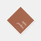 Modern minimalistisch script | Terracotta Wedding Servet (Hoek)