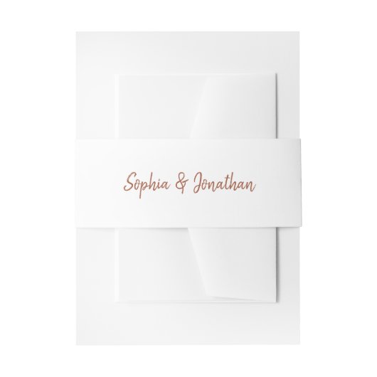 Modern minimalistisch script | Terracotta Wedding Uitnodigingen Wikkel (Voorkant Voorbeeld)