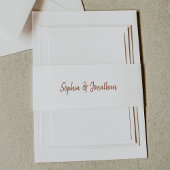 Modern minimalistisch script | Terracotta Wedding Uitnodigingen Wikkel