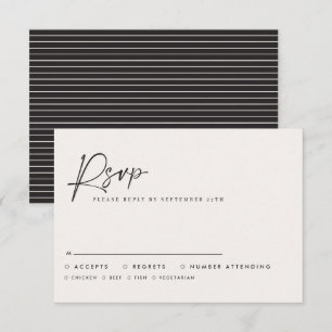 Modern Minimalistisch Script Trouw-RSVP met Streep Notitiekaartje