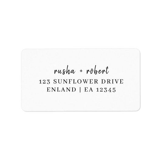 Modern Minimalistisch Script Trouwlabel Etiket (Voorkant)