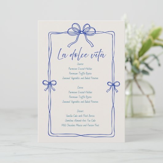 Modern minimalistisch script | Trouwmenu Menu (Staand voorkant)