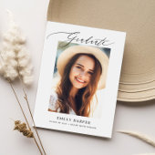 Modern minimalistisch script twee foto-Afstuderen Aankondiging