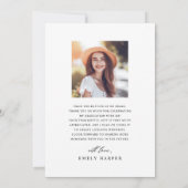 Modern minimalistisch script twee foto-Afstuderen Bedankkaart (Achterkant)